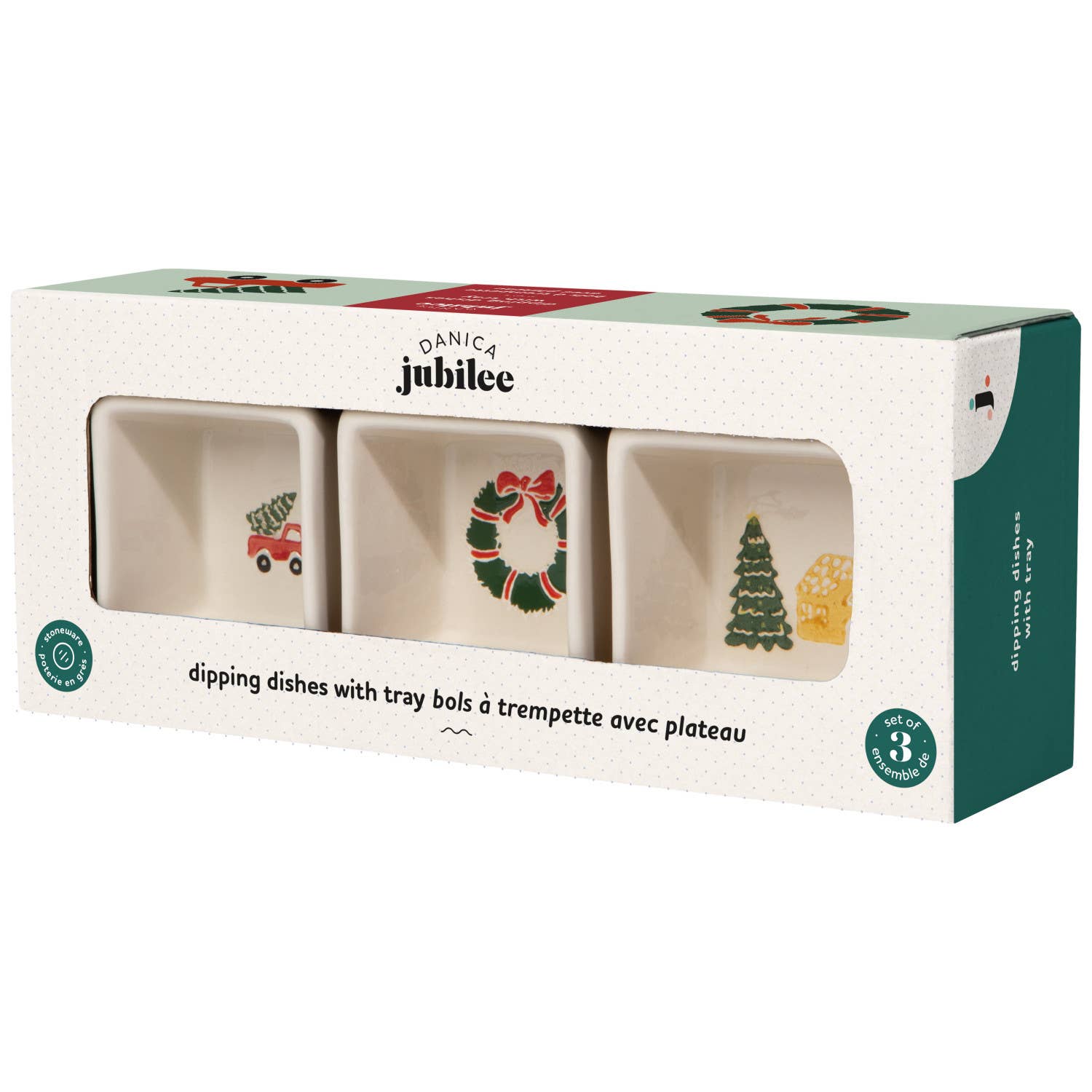 Glitzmas Christmas Dipping Dish W/ Tray Set