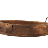 Round Farmhouse-Reclaimed Wood Tray With Handles