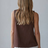 L8751 | Knit Cotton Scoop Neck Sleeveless Tank Top