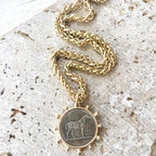 Matte Gold Coin Necklace