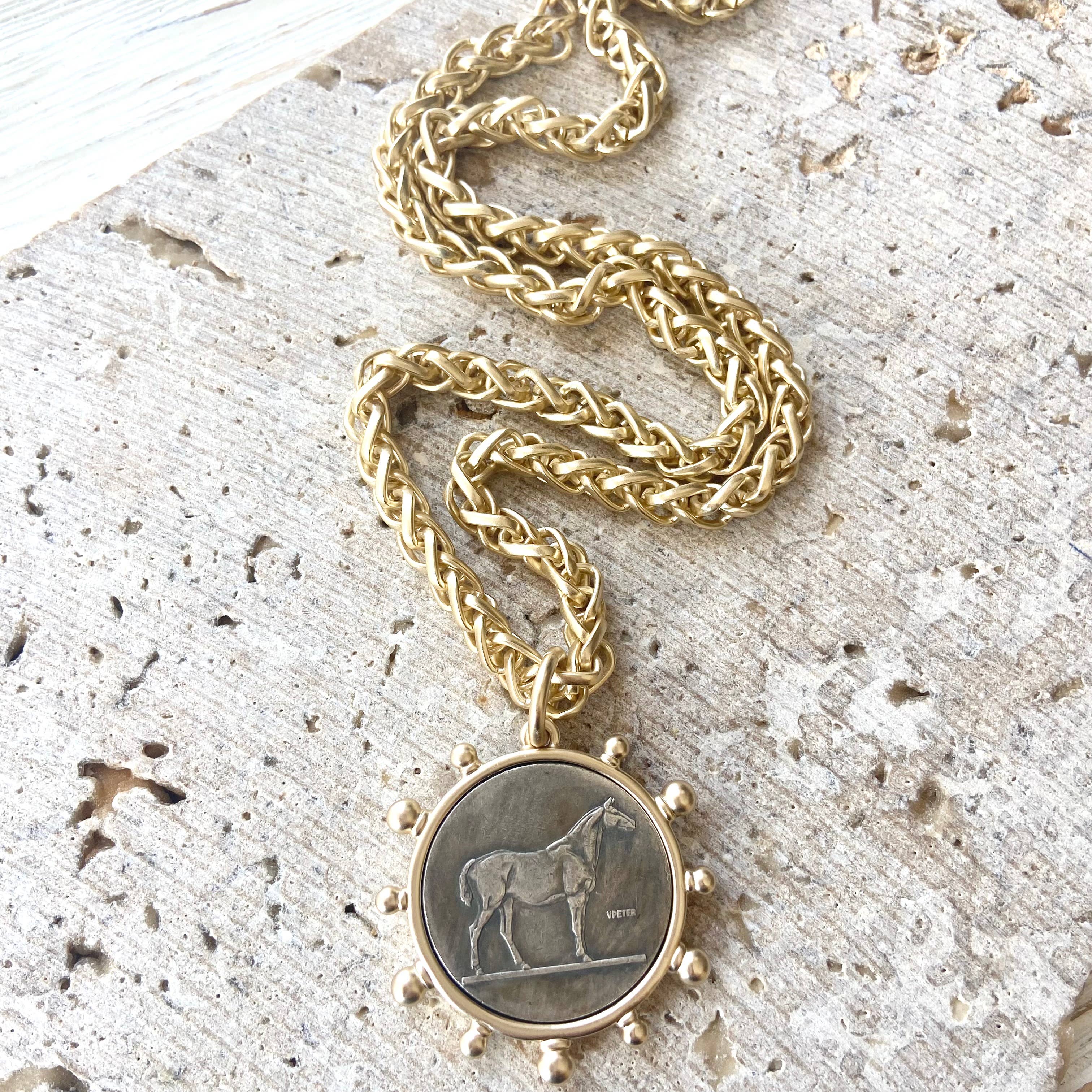 Matte Gold Coin Necklace