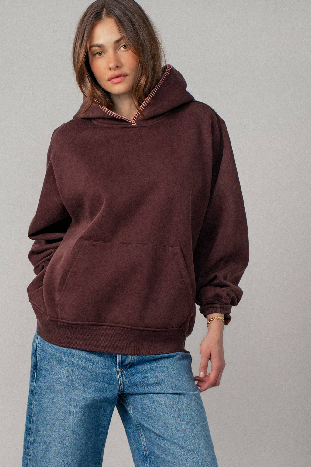 Vintage-Wash Hooded Sweatshirt