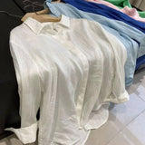 Cotton linen blend button down shirt