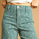 P4663ST   FLORAL PRINT STRETCHED PANTS