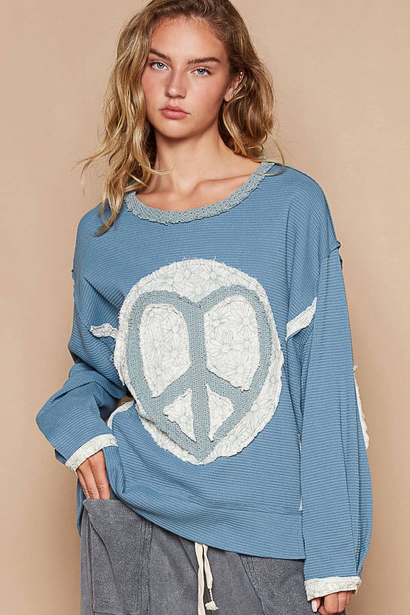 Heart Peace Patch Sweater