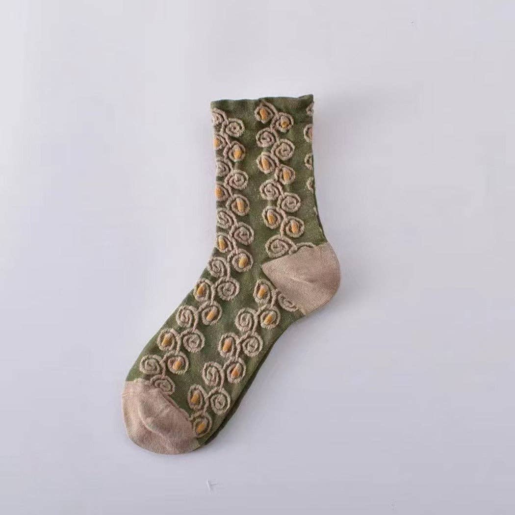 Floral Knit Socks