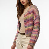 Multicolored Crop Knit Cardi