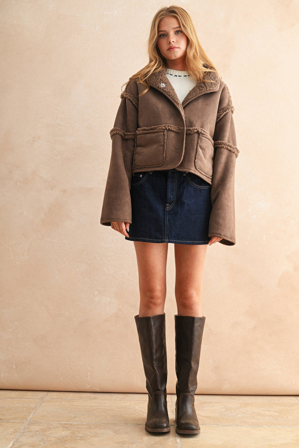 Suede & Sherpa Reversible Jacket