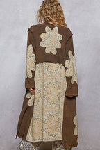 Floral Patch Long Cardigan