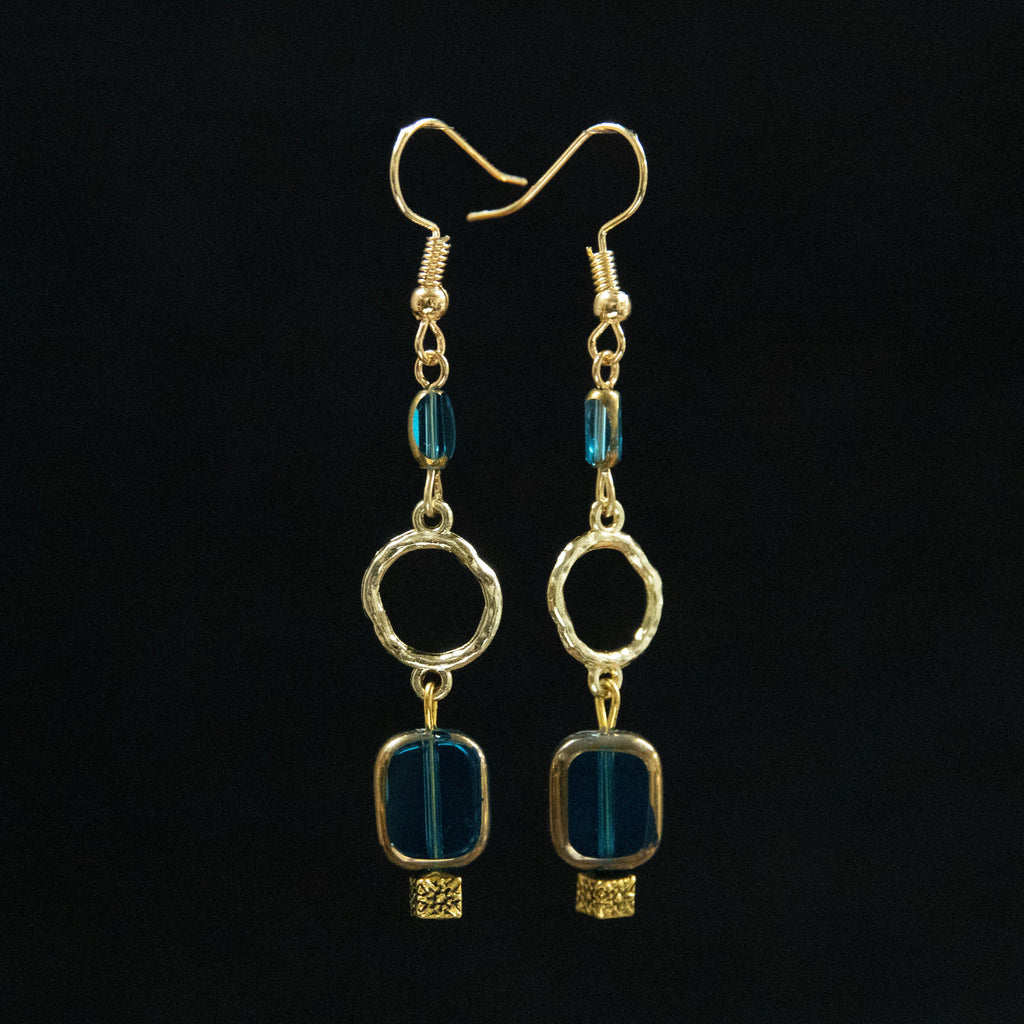 Gilded Blue Earrings