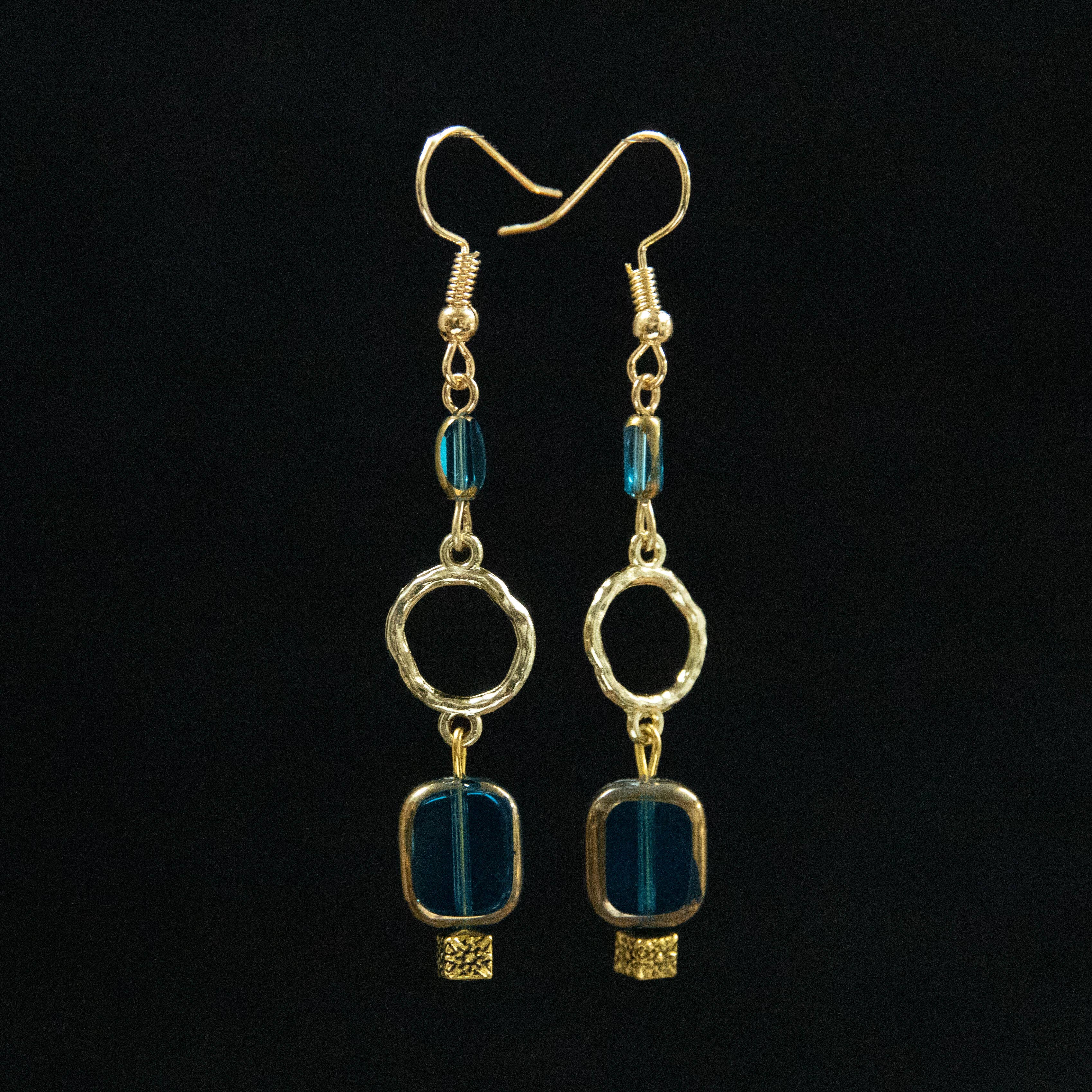Gilded Blue Earrings
