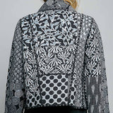 Lightweight Contrast Trim Quilted Kimono Jacket