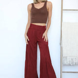 B3690-ASIS WIDE LEG PANTS WITH V YOKE WAIST BAND