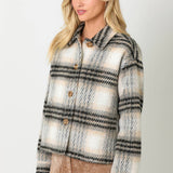 60367 Plaid Printed Jacket