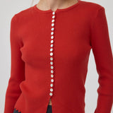 Button Ribbed Knit Cardigan - RTK1133