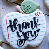 “Thank You” Notebook Paper Printed Sugar Cookies