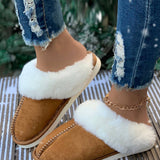 Faux Suede Plush Lined Slippers