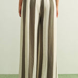 Thick Striped Wide Leg Trousers