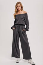 Off-The-Shoulder Knit Jumpsuit