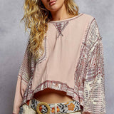 Floral Print Contrast Sweater