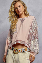Floral Print Contrast Sweater