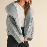Quilted Tie-Close Denim Jacket