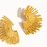 Bisous 18K Gold Non-Tarnish Sunburst Earring