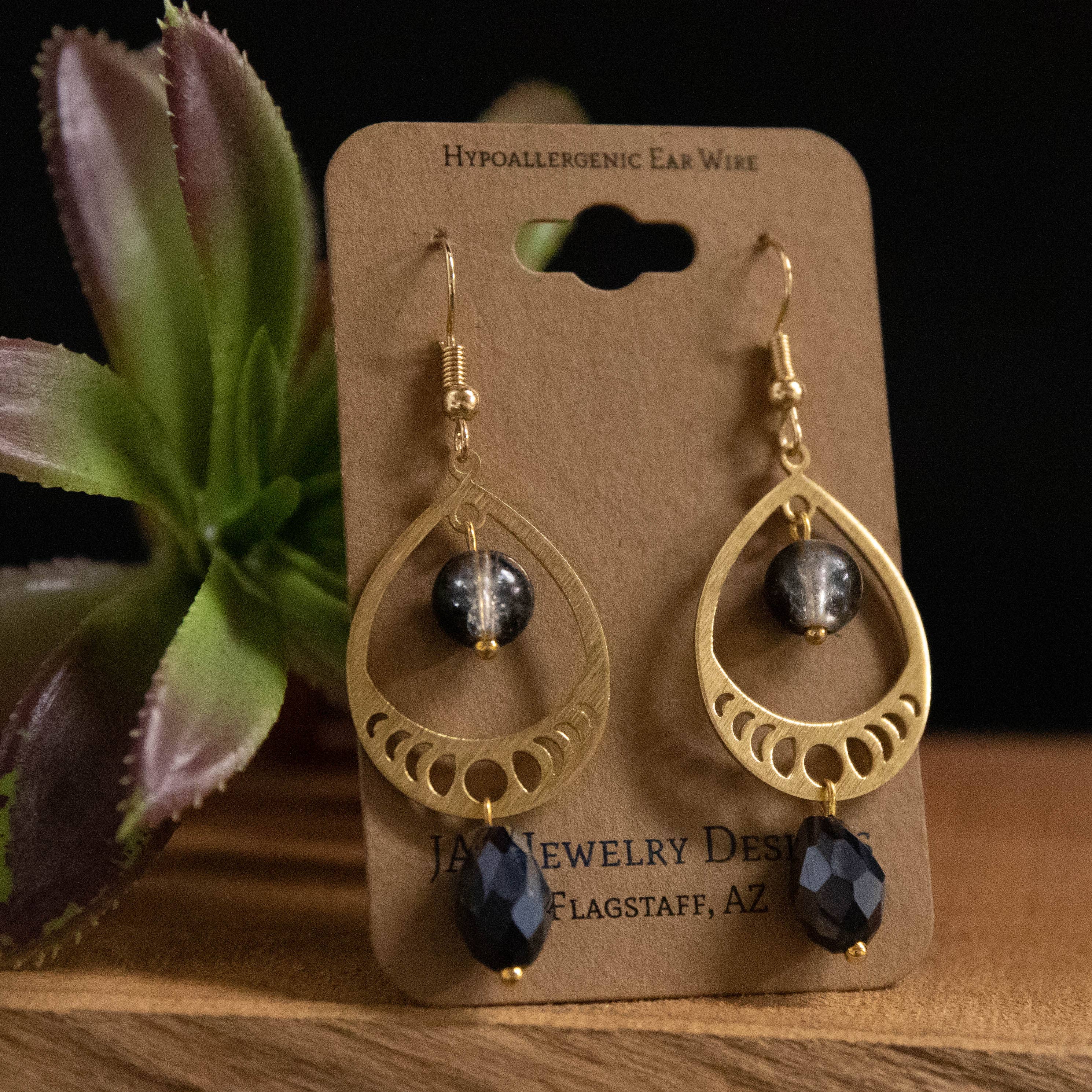 Oval Moon Phase Earrings
