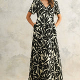 Tropical Leaf Printed Dress