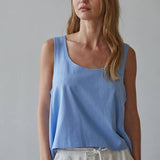 L8751 | Knit Cotton Scoop Neck Sleeveless Tank Top