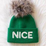 "Nice" Knit Pom Hat