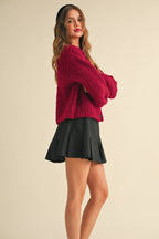 Round Neck Button Front Cardigan