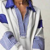Color Block Oversized Pullover