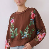 Vintage Floral Printed Pullover Top