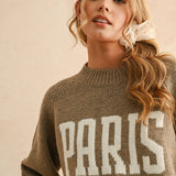 "PARIS" Beige Sweater