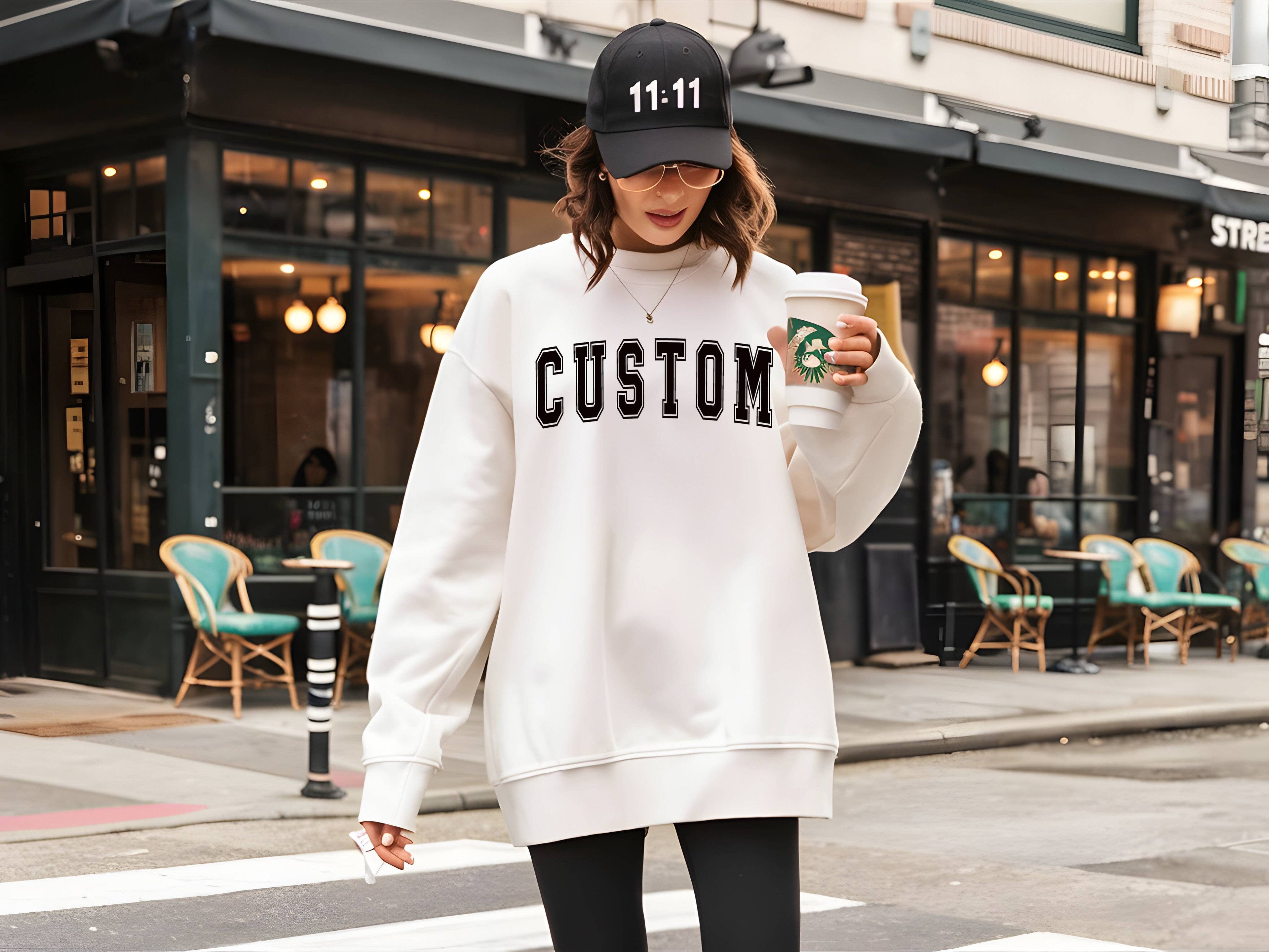 Custom Text Varsity Sweatshirt