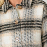 60367 Plaid Printed Jacket
