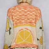 Orange Print Sweater