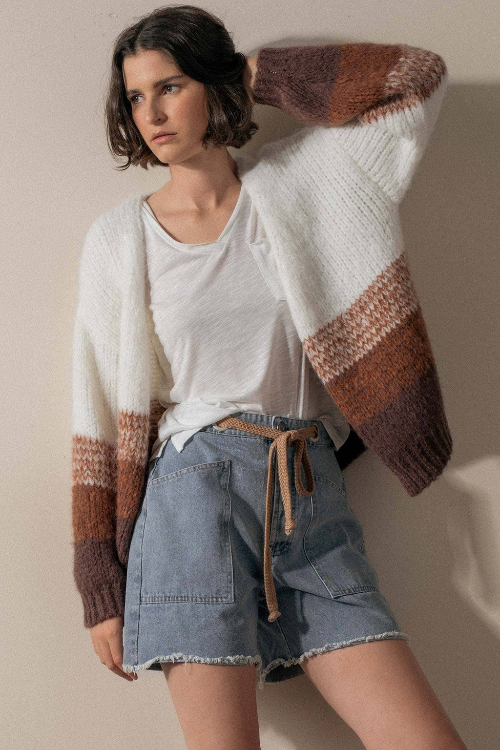 High-Waisted Frayed Hem Denim Shorts