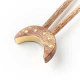 Jyotisha Crescent Moon Wood Hair Pin - Hand Carved