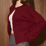 LONG SLEEVE CREW NECK SWEATER LIGHTWEIGHT CARDIGAN