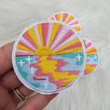 Pastel Sunset Embroidery Iron On Patch