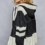 Black & Gray Stressed Seam Zip-Up