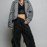 Lightweight Contrast Trim Quilted Kimono Jacket