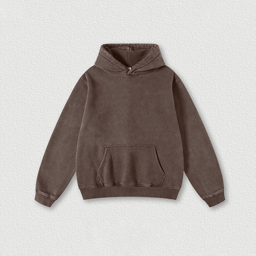 Heavyweight Washed Velvet Hooded Sweatshirt