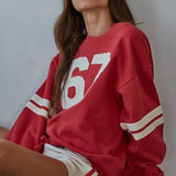 Red '67' Terry Crew Neck