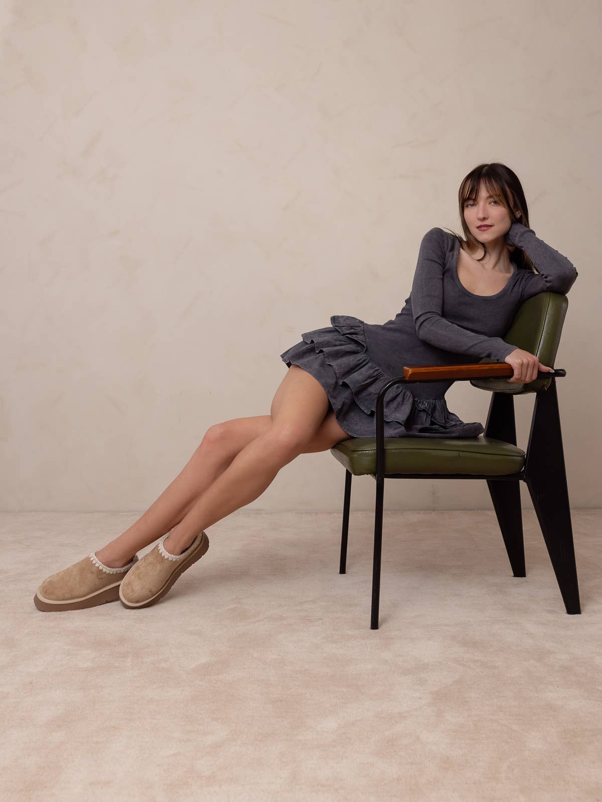 The Brandi | Almond Platform Slipper