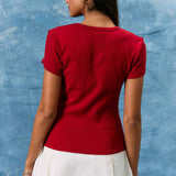 "AMERICAN CLASSIC" ROUND NECK CONTRAST DETAIL BABY TEE