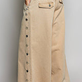 Low Rise Eyelet Studded Wide Leg Street Pants