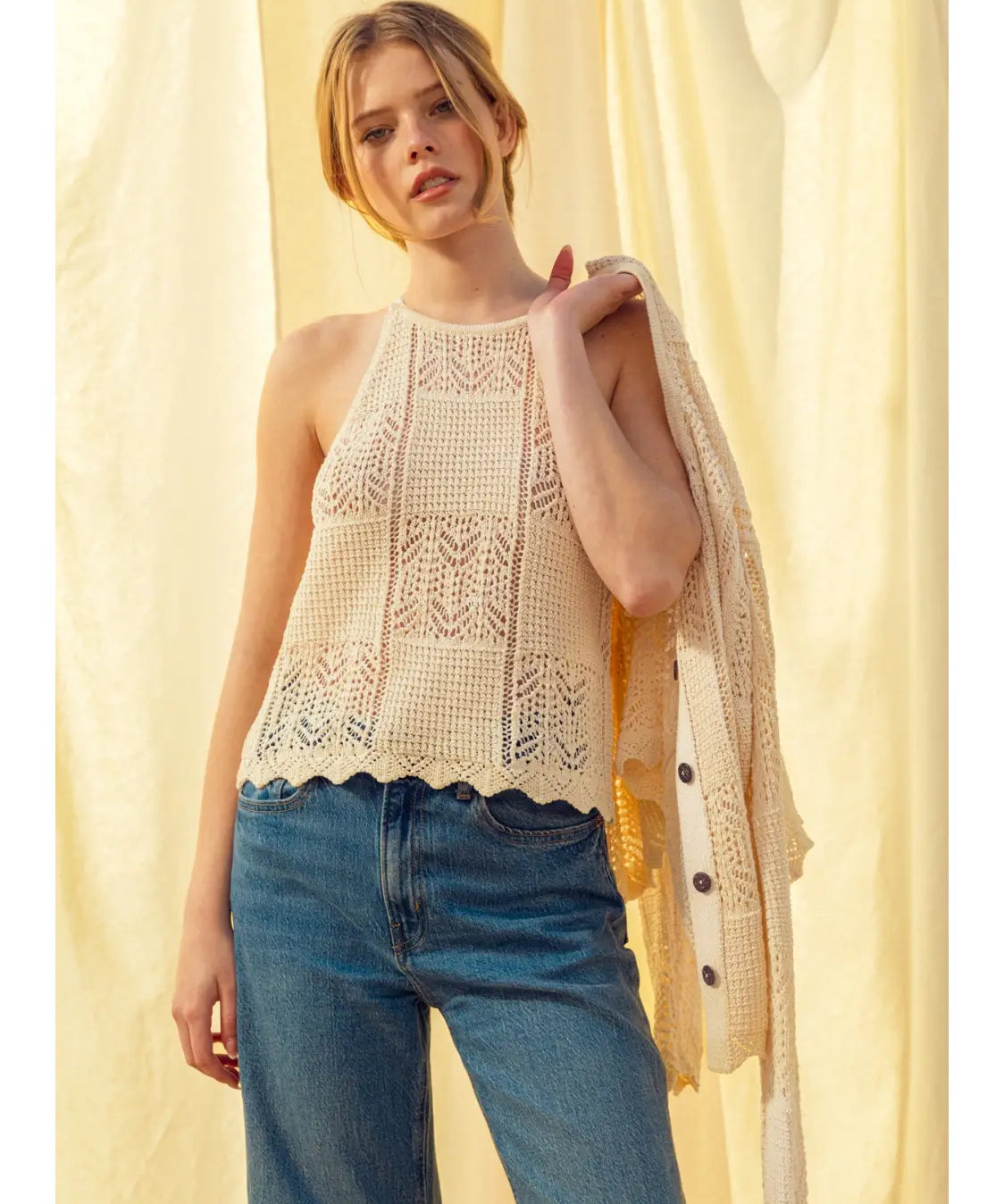 Daisey Crochet Knitted Top